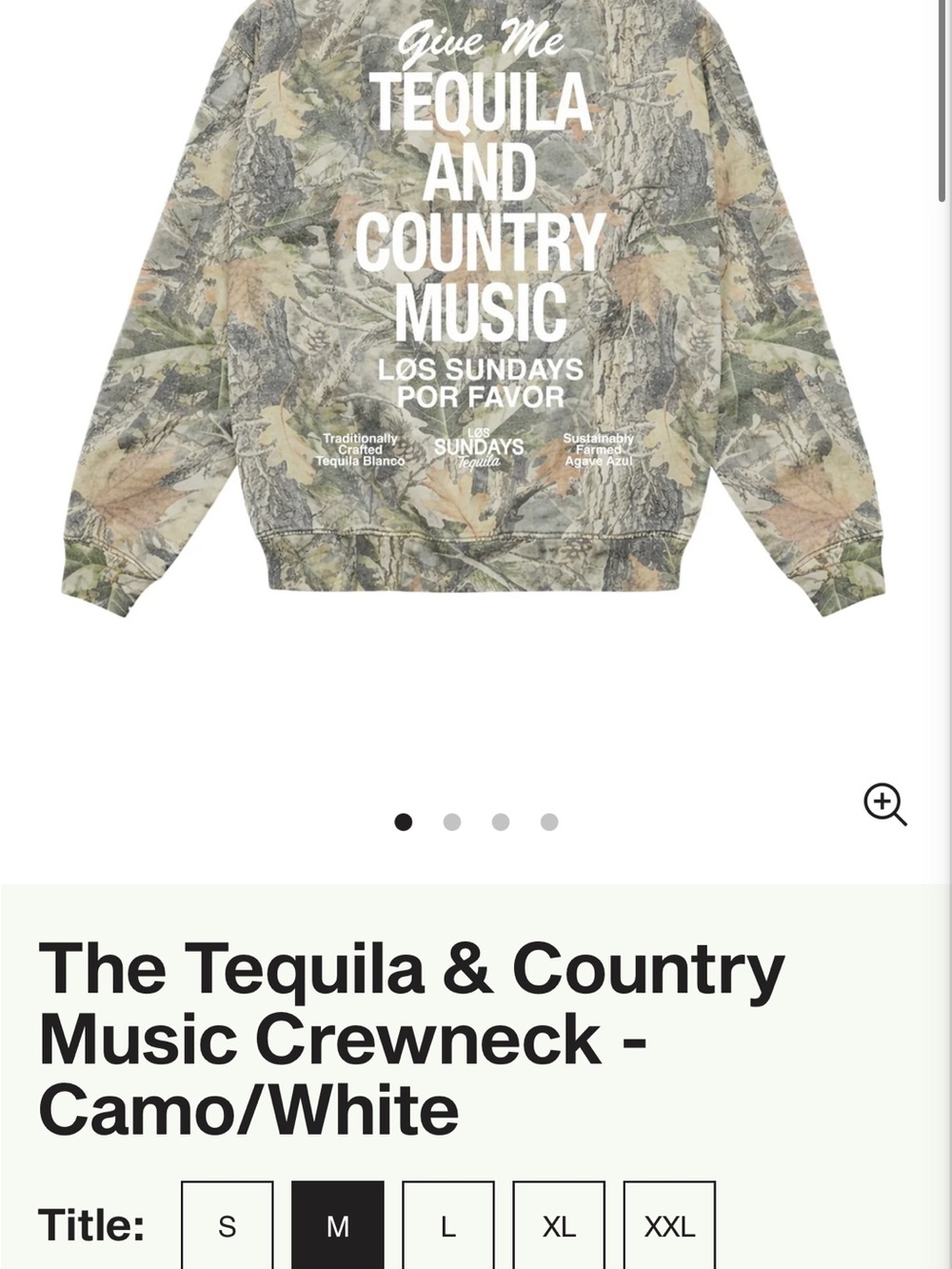 The Tequila & Country Music Camo Crewneck Sweatshirt - Camo/White